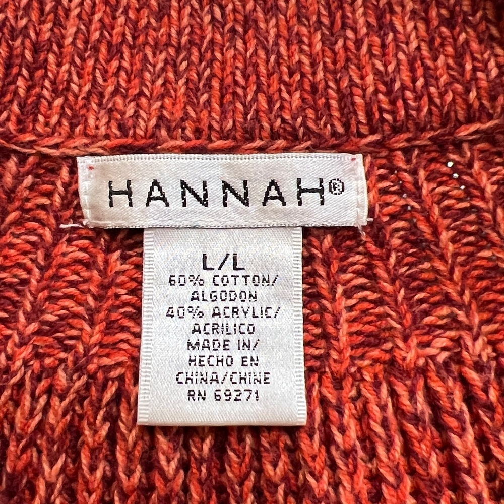 Hannah Rust Marled Knit Button Front Cardigan Sweater Large - Picture 6 of 11